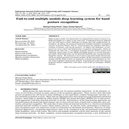 End-to-end multiple modals deep learning system for hand posture ...