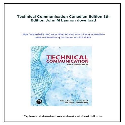 Technical Communication Canadian Edition 8th Edition John M Lannon