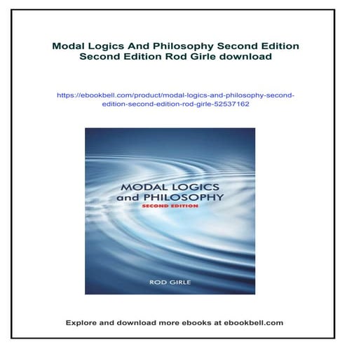 Modal Logics And Philosophy Second Edition Second Edition Rod Girle