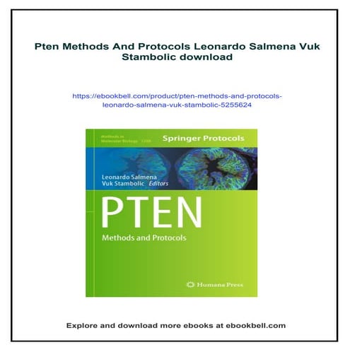 Pten Methods And Protocols Leonardo Salmena Vuk Stambolic | PDF