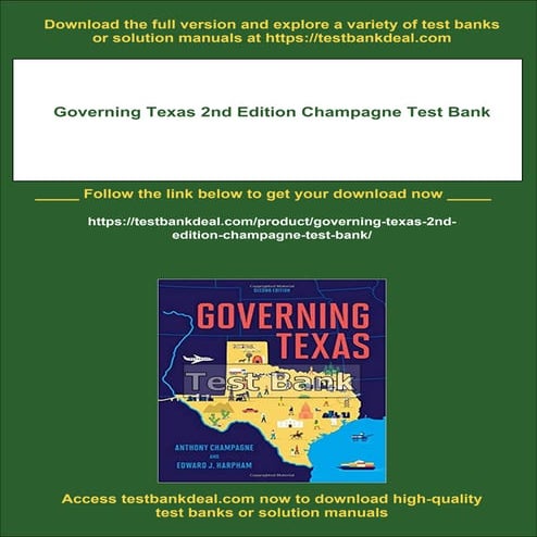 Governing Texas 2nd Edition Champagne Test Bank | PDF