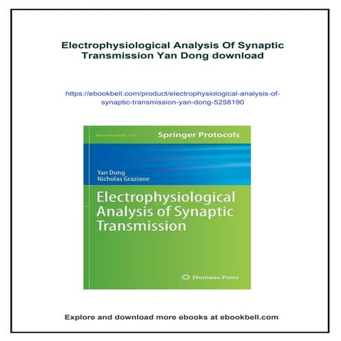 Electrophysiological Analysis Of Synaptic Transmission Yan Dong | PDF