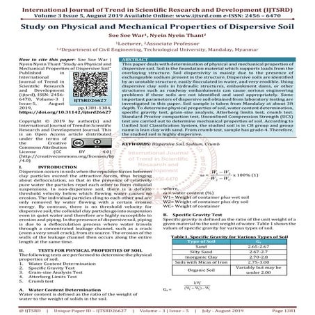 Study on Physical and Mechanical Properties of Dispersive Soil | PDF