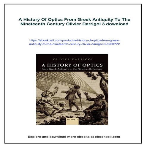 A History Of Optics From Greek Antiquity To The Nineteenth Century ...