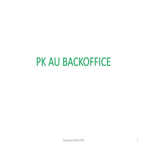 Backoffice Au Pk HTD