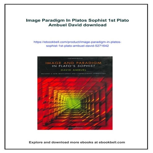 Image Paradigm In Platos Sophist 1st Plato Ambuel David | PDF