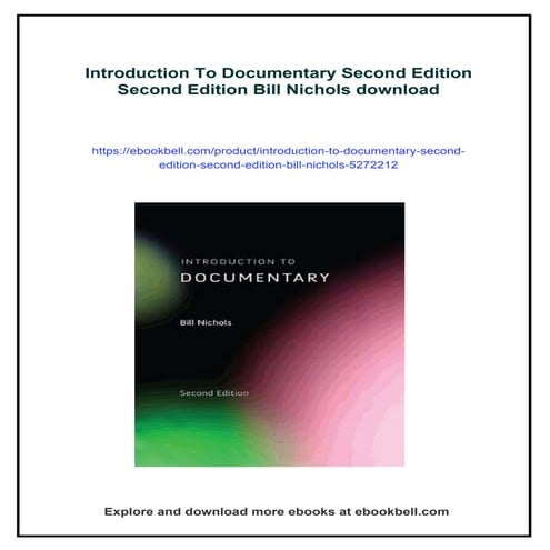 Introduction To Documentary Second Edition Second Edition Bill Nichols ...
