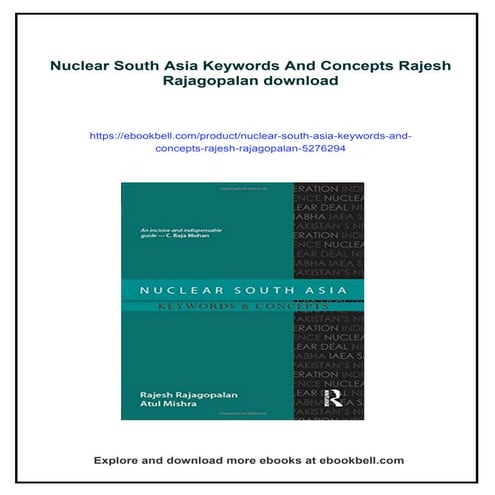 Nuclear South Asia Keywords And Concepts Rajesh Rajagopalan | PDF