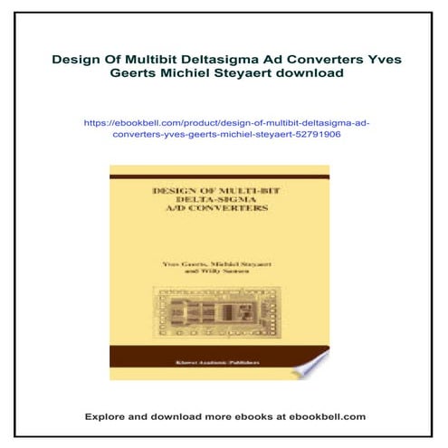 Design Of Multibit Deltasigma Ad Converters Yves Geerts Michiel Steyaert