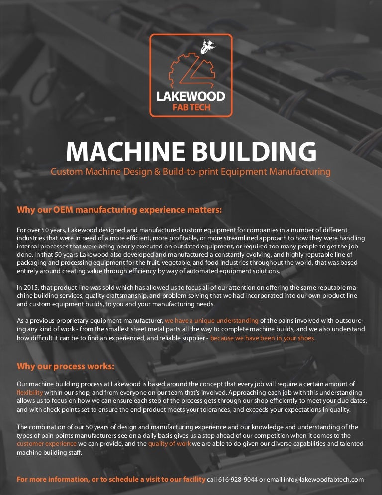 lakewood fab tech machine build diverse machine works