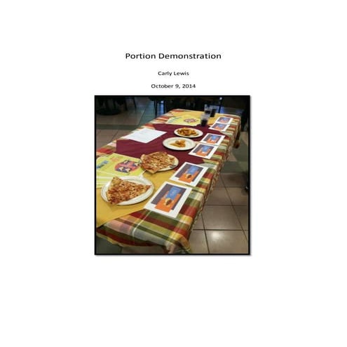 Food Demonstration Report | PDF