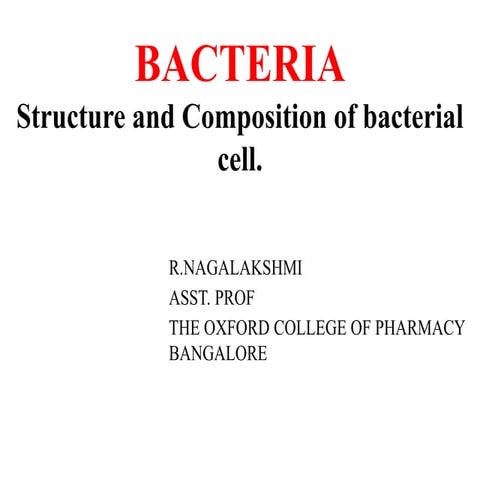 Bacterial cell structure and composition 