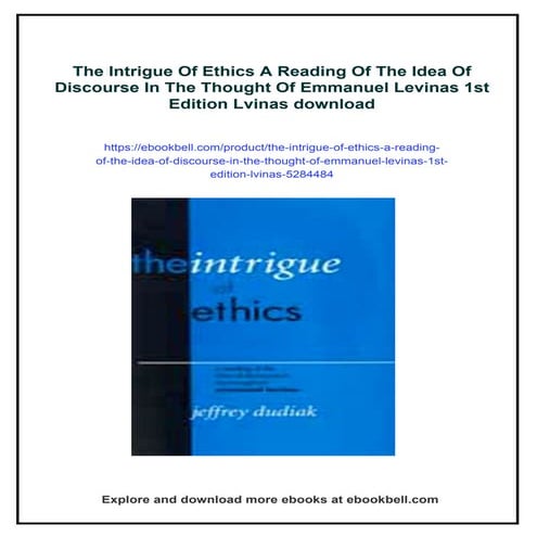 The Intrigue Of Ethics A Reading Of The Idea Of Discourse In The ...