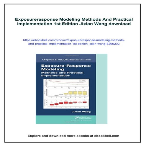 Exposureresponse Modeling Methods And Practical Implementation 1st Edition Ji...