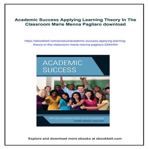 Academic Success Applying Learning Theory In The Classroom Marie Menna Pagliaro