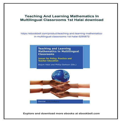 Teaching And Learning Mathematics In Multilingual Classrooms 1st Halai ...