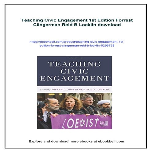 Teaching Civic Engagement 1st Edition Forrest Clingerman Reid B Locklin ...