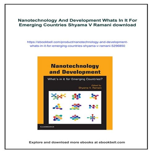 Nanotechnology And Development Whats In It For Emerging Countries ...