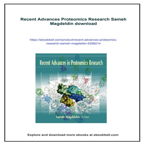 Recent Advances Proteomics Research Sameh Magdeldin