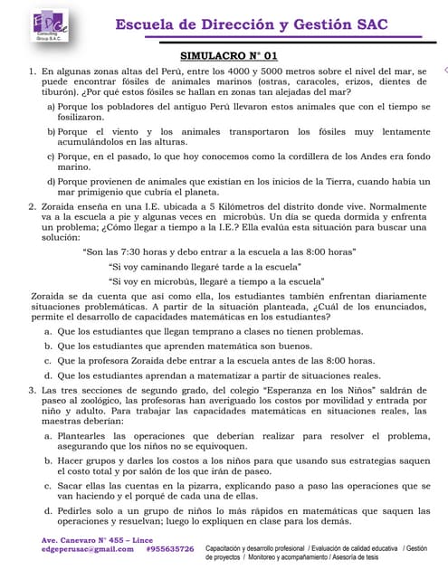 264 casuisticas de diferentes areas  simulacro examen de nombramiento 2015
