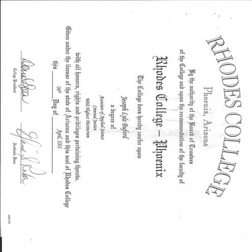 Associates Degree Transcript page 2 | DOC
