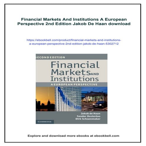 Financial Markets And Institutions A European Perspective 2nd Edition ...