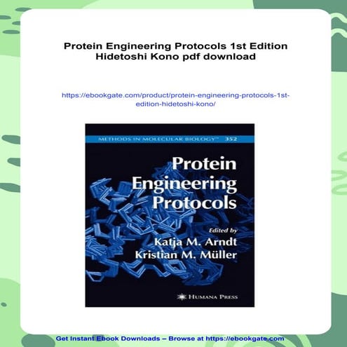 Protein Engineering Protocols 1st Edition Hidetoshi Kono | PDF