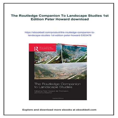 The Routledge Companion To Landscape Studies 1st Edition Peter Howard | PDF
