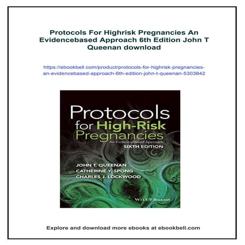 Protocols For Highrisk Pregnancies An Evidencebased Approach 6th ...