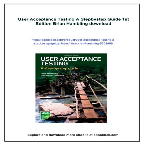 User Acceptance Testing A Stepbystep Guide 1st Edition Brian Hambling