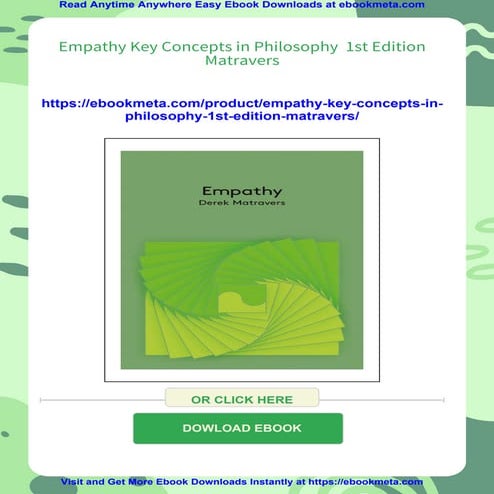 Empathy Key Concepts in Philosophy  1st Edition Matravers