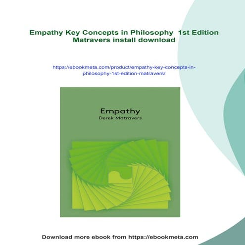 Empathy Key Concepts in Philosophy  1st Edition Matravers