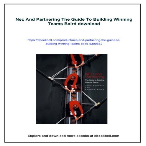 Nec And Partnering The Guide To Building Winning Teams Baird