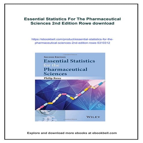 Essential Statistics For The Pharmaceutical Sciences 2nd Edition Rowe