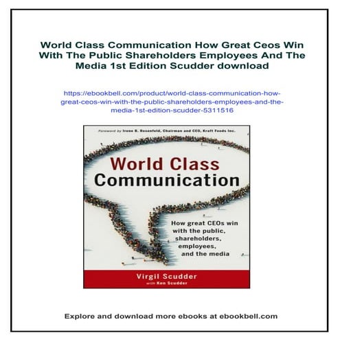 World Class Communication How Great Ceos Win With The Public ...