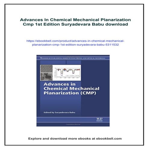 Advances In Chemical Mechanical Planarization Cmp 1st Edition Suryadevara Babu | PDF