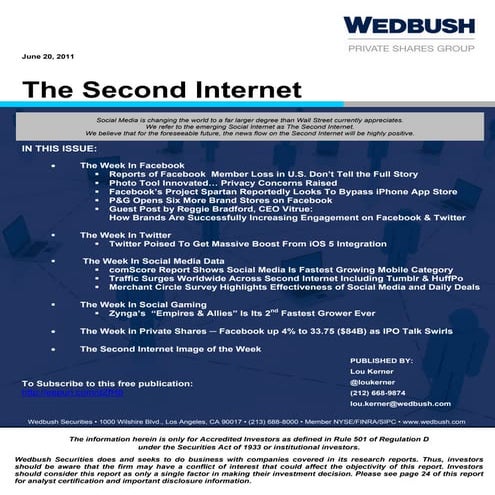 WedBush Newsletter 6/20/11