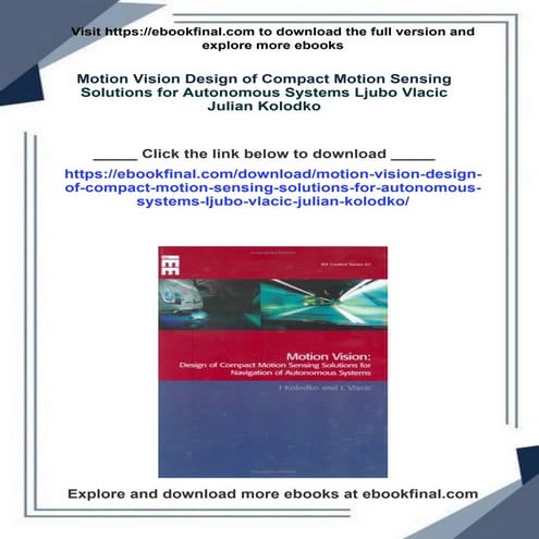 Motion Vision Design of Compact Motion Sensing Solutions for Autonomous ...