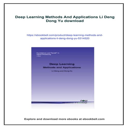 Deep Learning Methods And Applications Li Deng Dong Yu