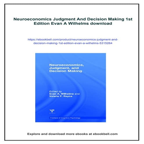 Neuroeconomics Judgment And Decision Making 1st Edition Evan A Wilhelms