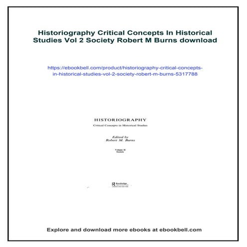 Historiography Critical Concepts In Historical Studies Vol 2 Society Robert M...