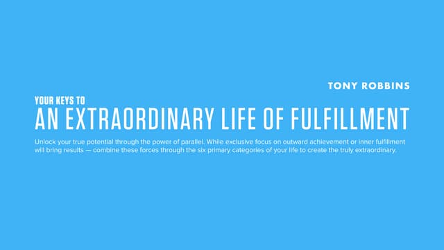 Your Keys to an Extraordinary Life of Fulfillment 