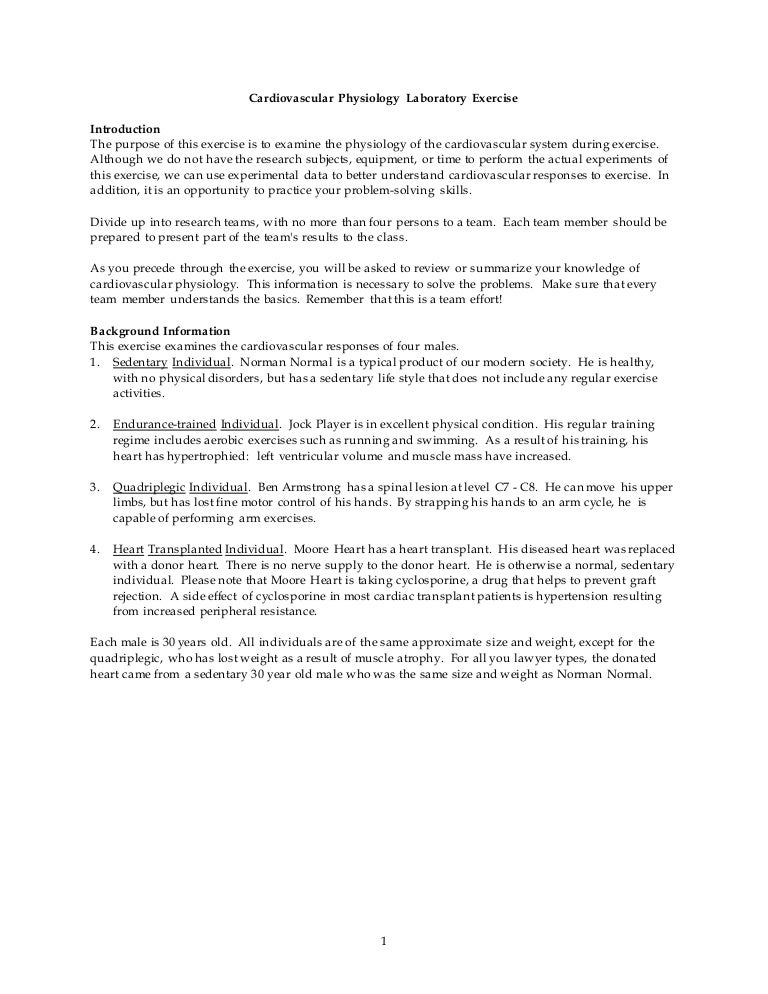 Cardiovascular Response To Exercise