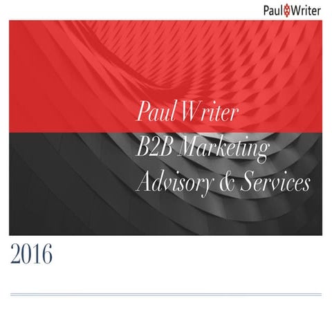 Paul Writer Services Overview 2016