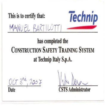 Construction Safety Training Sistem at Technip Italy S.p.A.