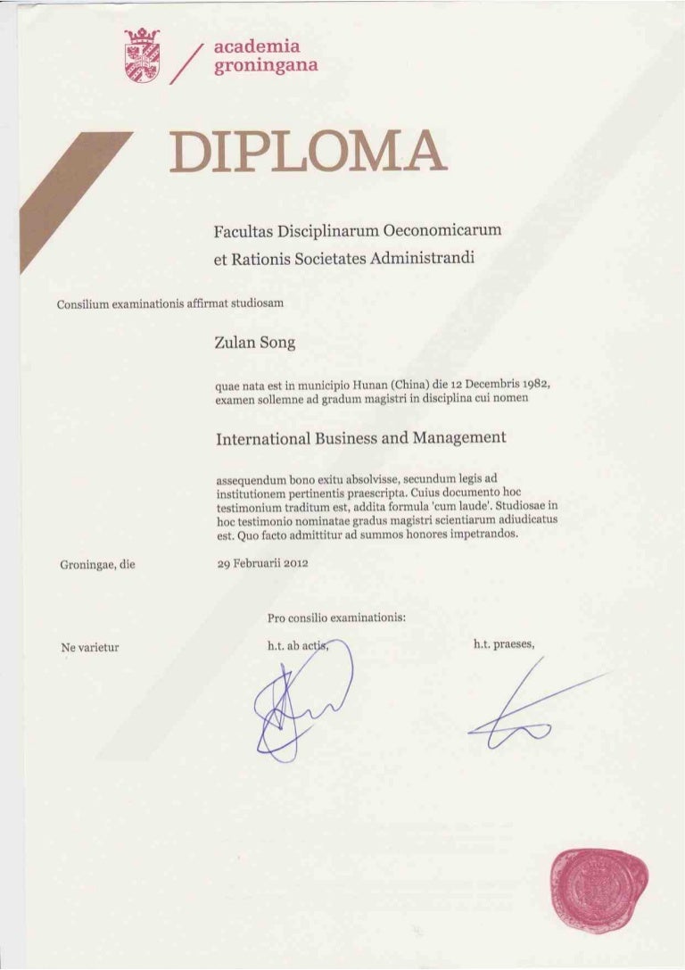 certificate(Groningen University)