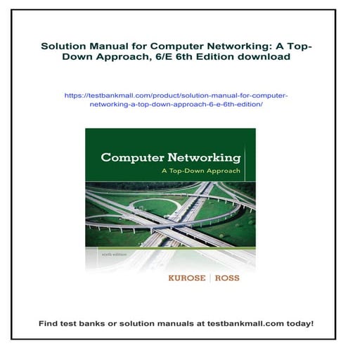 Solution Manual for Computer Networking: A Top-Down Approach, 6/E 6th Edition