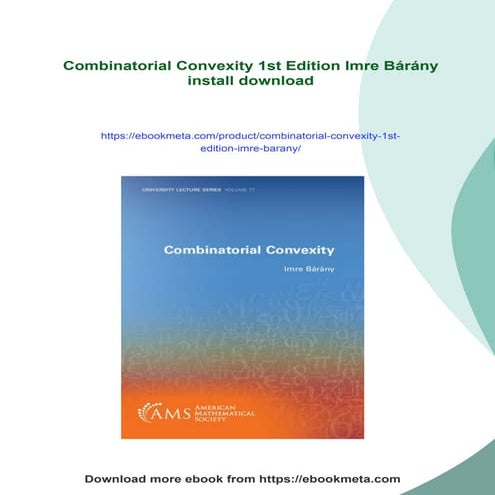 Combinatorial Convexity 1st Edition Imre Bárány