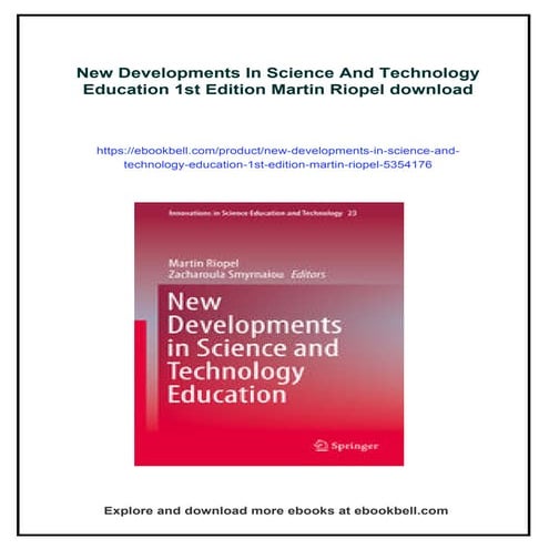 New Developments In Science And Technology Education 1st Edition Martin ...