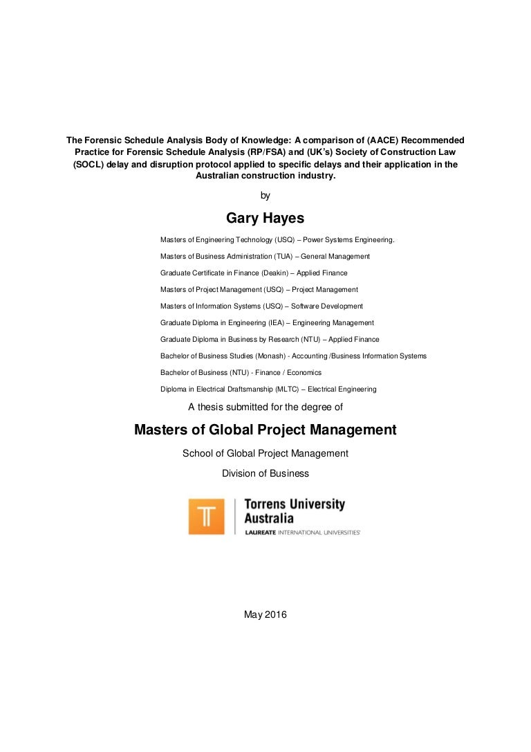 Master thesis on change management